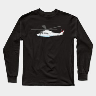 White and Grey Helicopter Long Sleeve T-Shirt